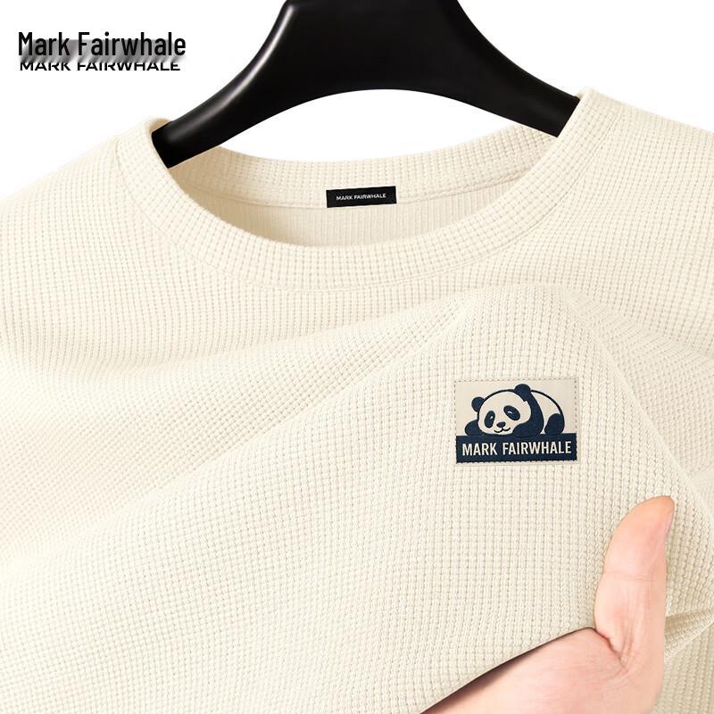 Mark Fairwhale Men's Panda Print Waffle Knit Long-Sleeve T-Shirt