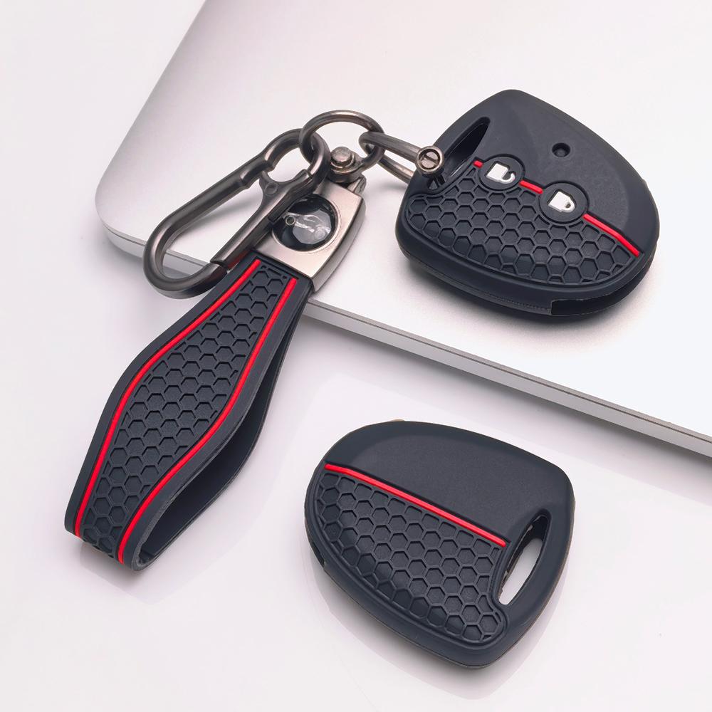 Key Cover for Toyota Hilux Yaris Corolla Rav4 Vigo Vitz Echo Classic with Keychain Anti-Scratch Guard Shockproof Protection Soft Grip Texture