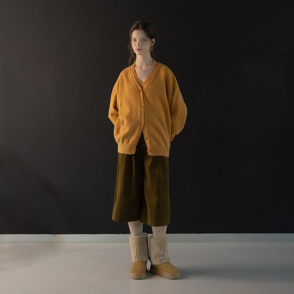 WEDNESDAY DELIGHT Wd_Khaki Corduroy Straight Pants