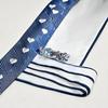 High-End Light Luxury Sea Blue Zircon Exquisite Open Ring Four-Leaf Clover Fashion Women'S Cold Wind Niche Ring