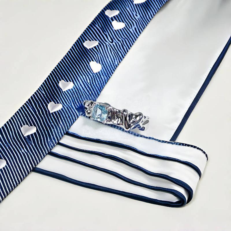 

High-End Light Luxury Sea Blue Zircon Exquisite Open Ring Four-Leaf Clover Fashion Women S Cold Wind Niche Ring Adjustable opening