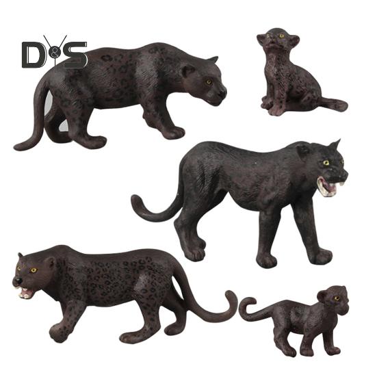 1/5Pcs PVC Leopard Model Realistic Roaring Walking Leopard Figurine Statue Sculpture Desktop Decoration Ornament Kids Educational Wild Animal Toy