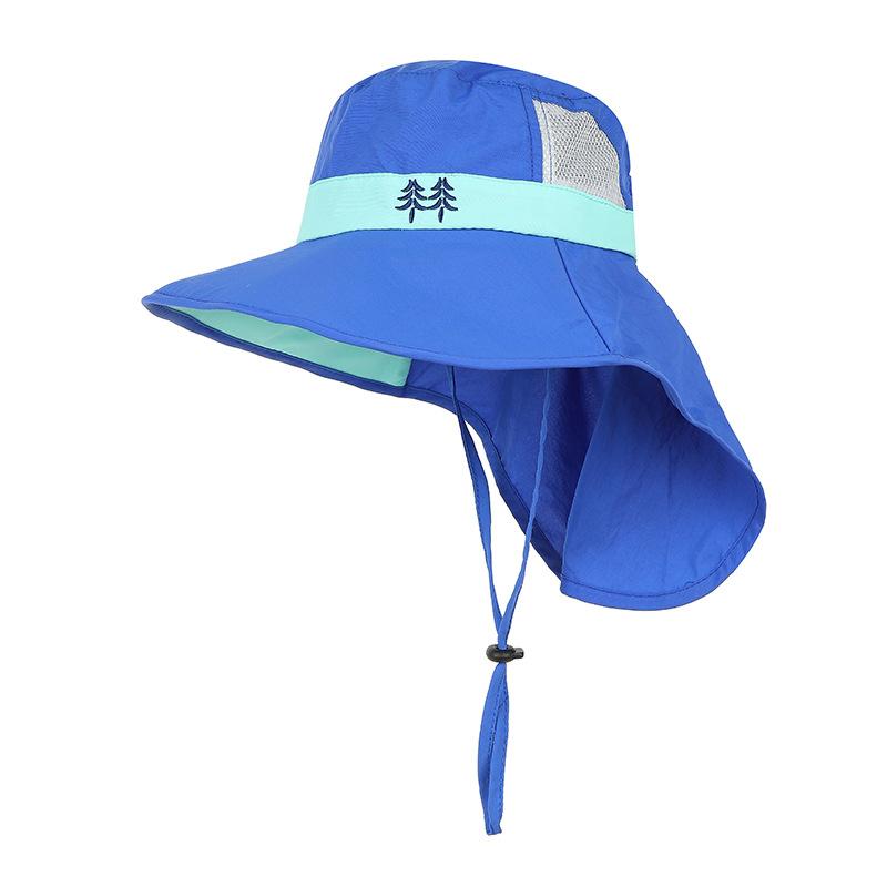 Sun Hat with Neck Flap for Youth Boys and Girls, Beach Caps for Kids, Safari Visor, UPF 50 +, 54-58cm, Summer, 8-15 Years Old