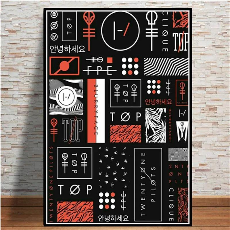 Popular Abstract Twenty One Pilot Rock Music Band Star Poster Art Canvas Modern Painting Mural for Living Room Home Decoration