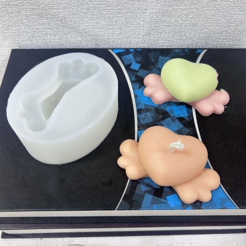Heart Wing Sculpture Silicone Molds Silicone Soap Molds for Candle Soap Chocolate Molds for Candy Cake Fondant Baking