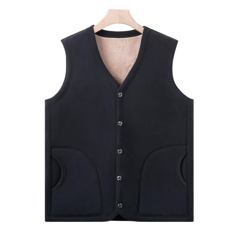 

Мужская одежда среднего и пожилого возраста, жилет с плюшем, толстое теплое пальто-жилет на осень и зиму, зимний жилет для дедушки, одежда для пожилых. 5XL