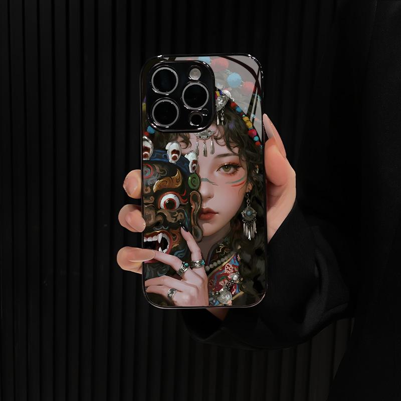 Mask Girl for Apple 17 Mobile Phone Case Iphone15promax New Internet Celebrity Senior Sense 16promax