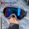 Gafas de Esquí con Pedrería Completa A prueba de Viento Gafas de Ciclismo Motocicleta Gafas de Nieve para Invierno Gafas de Esquí Gafas de Sol para Exteriores