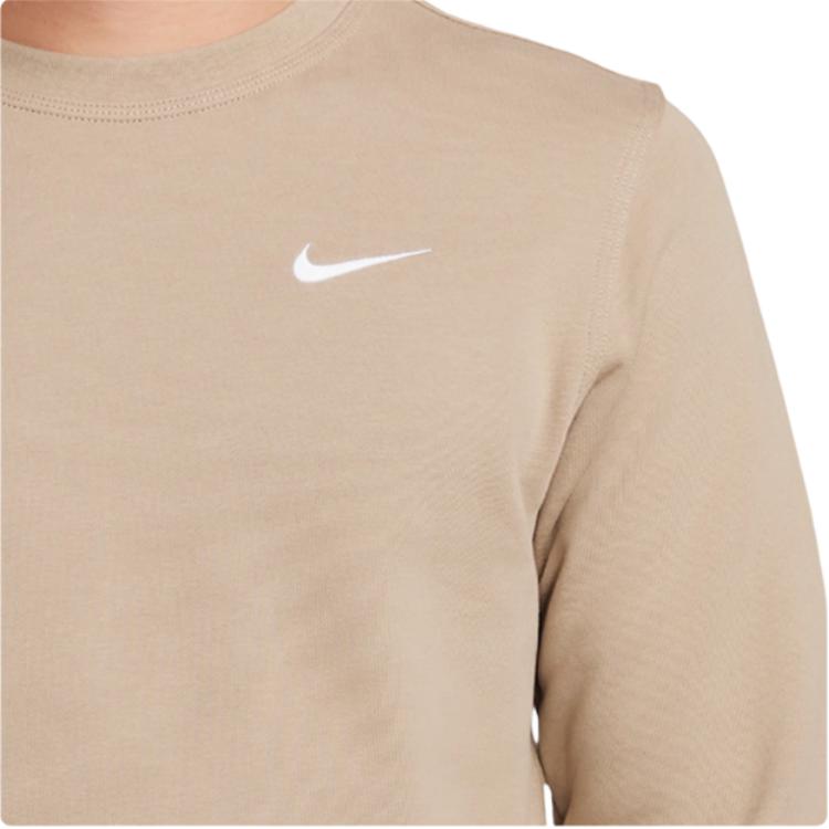 Nike Logo Print Crew Neck Long Sleeve T-Shirt Men Tops Beige 637903-247