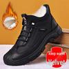 Men's Winter High-Top Non-Slip Warm Snow Boots - Cotton, Velvet-Lined, Comfortable, Wear-Resistant, Casual Outdoor Footwear