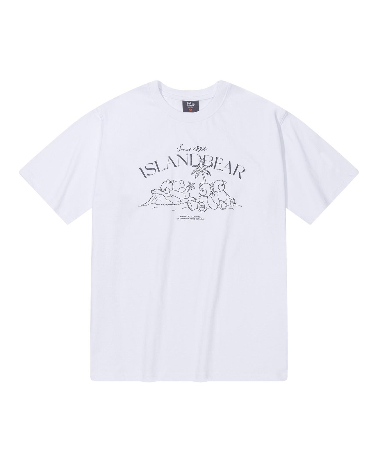 Teddy Island Island Bear Short Sleeve White White/L