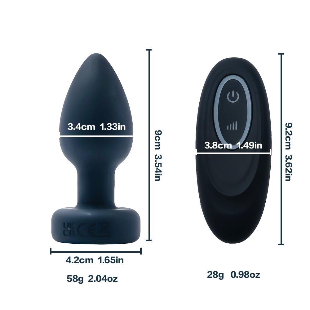 Body-Safe Silicone Vibrating Plug -Remote Control,Waterproof & Powerful Vibration for Prostate/G-Spot Play Sex Toys