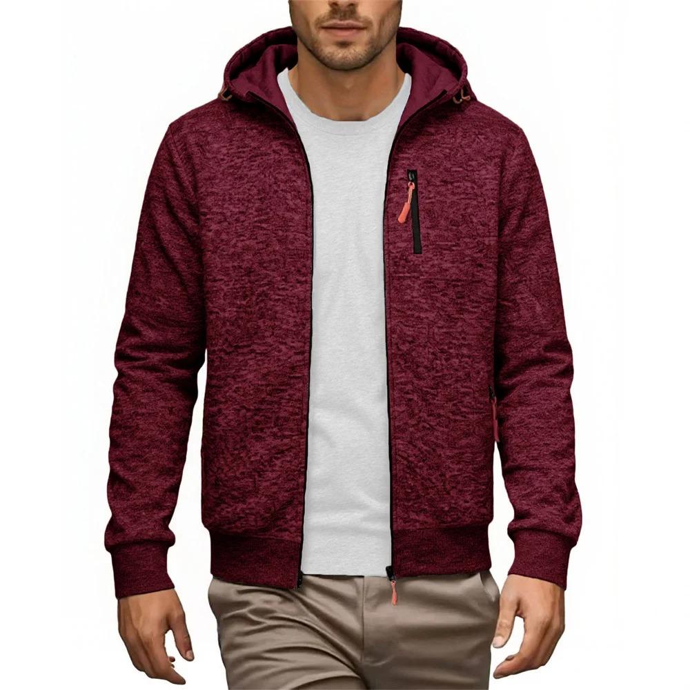 Men's Sweatshirts Jacket Hooded Slim Fit Zipper Stylish Outwear Casual Solid Color Breathable Cozy Fashion Streetwear