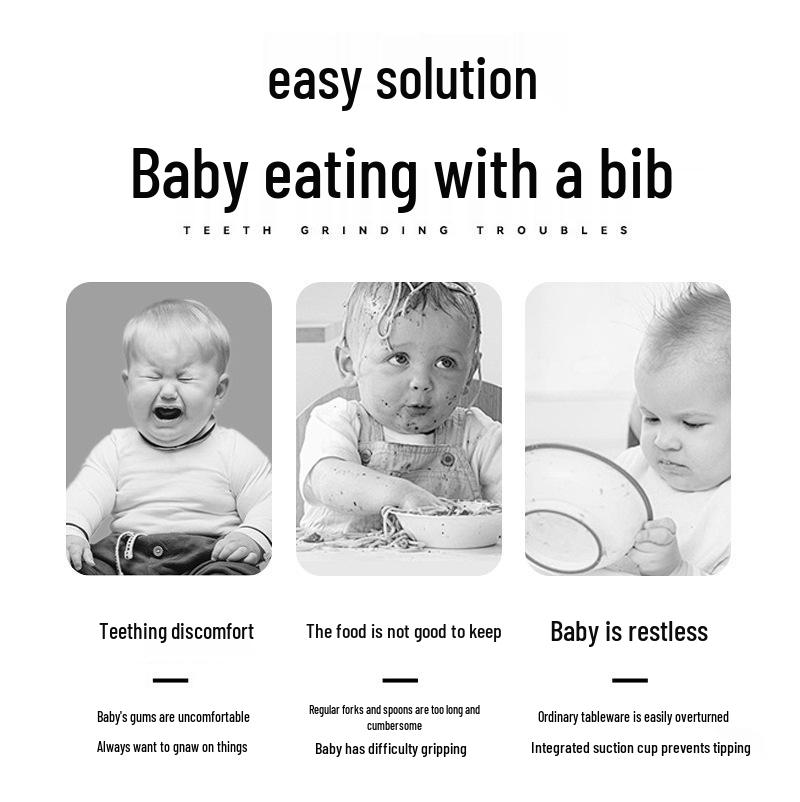 Heat-Resistant Silicone Crab Plate with Suction for Babies - Cute Compartment Design for Feeding