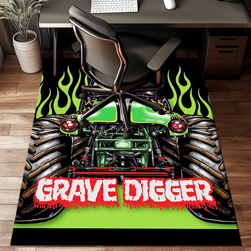 Mon-ster Truck Adventure Floor Mat for Living Room, Game Rooms, Office, Bedroom, Office Floor Mat Playful Design, Christmas fan gifts