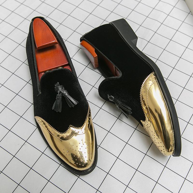 Corduroy Leather Luxury Mens Formal Office Designer Business Loafers Brand Party Wedding Dress Driving Casual Male Shoes for Men