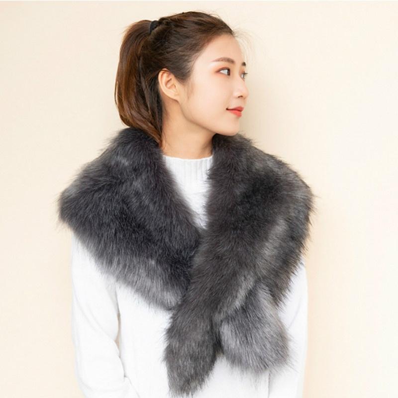 Ladies Fashion New Imitation Fox Fur Shawl Fur Collar Fur Scarf Warm Shawl Fur Collar