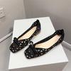 2025 New Fashion Women's Sweet Bow Mesh Flats - Hollow Out Grid Pointed