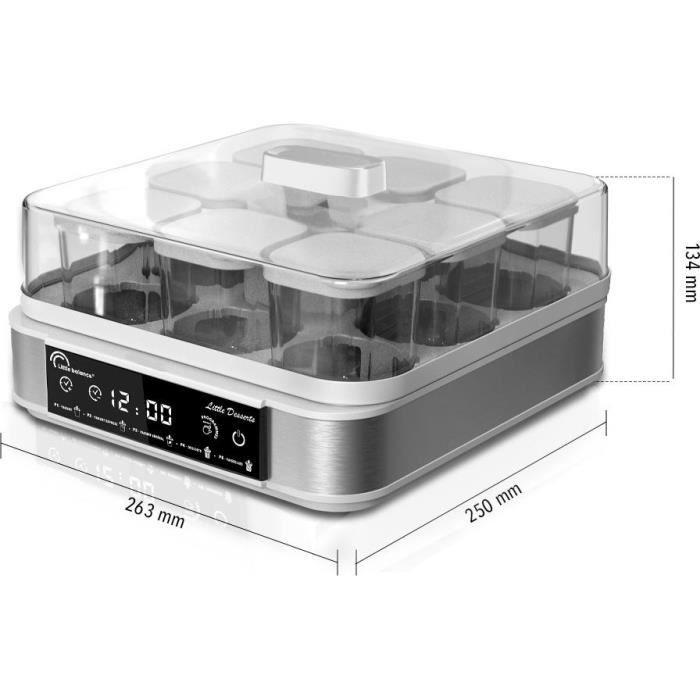 Yaourtière LITTLE BALANCE - Little Dessert - Capacité 9 pots de 145ml - 5 programmes automatiques - 30W