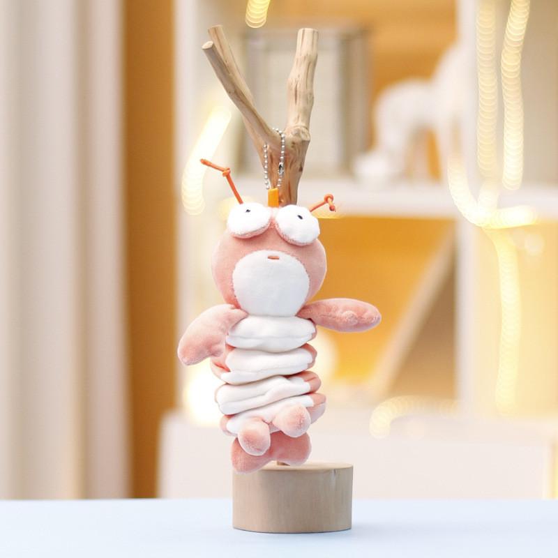 Spring Dog Stretching Cat Lobster Plush Toy Keychain Pendant Gifts Decorations