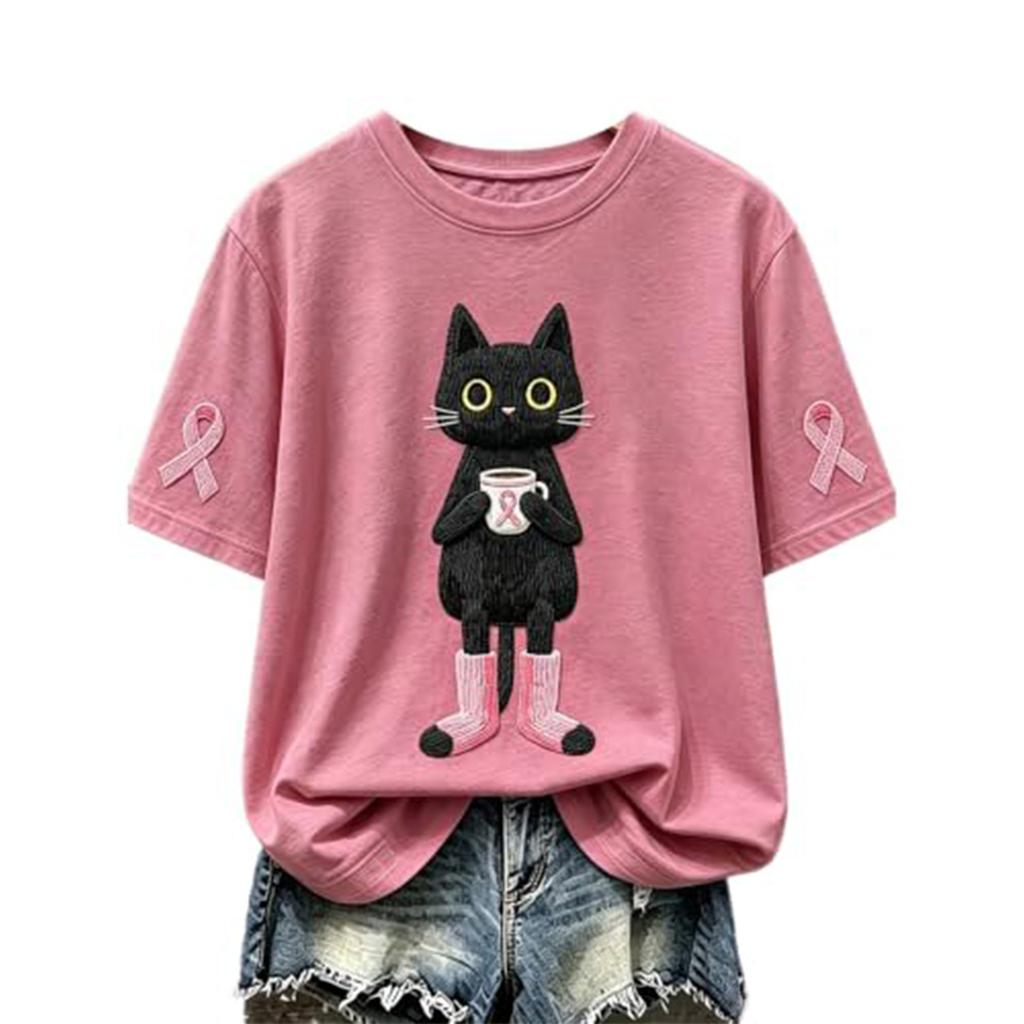 Women's Trendy Printed V-Neck Short Sleeve Top