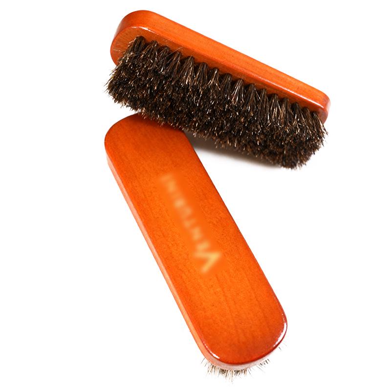 Soft Bristle Horsehair Brush for Leather Shoe Cleaning and Polishing