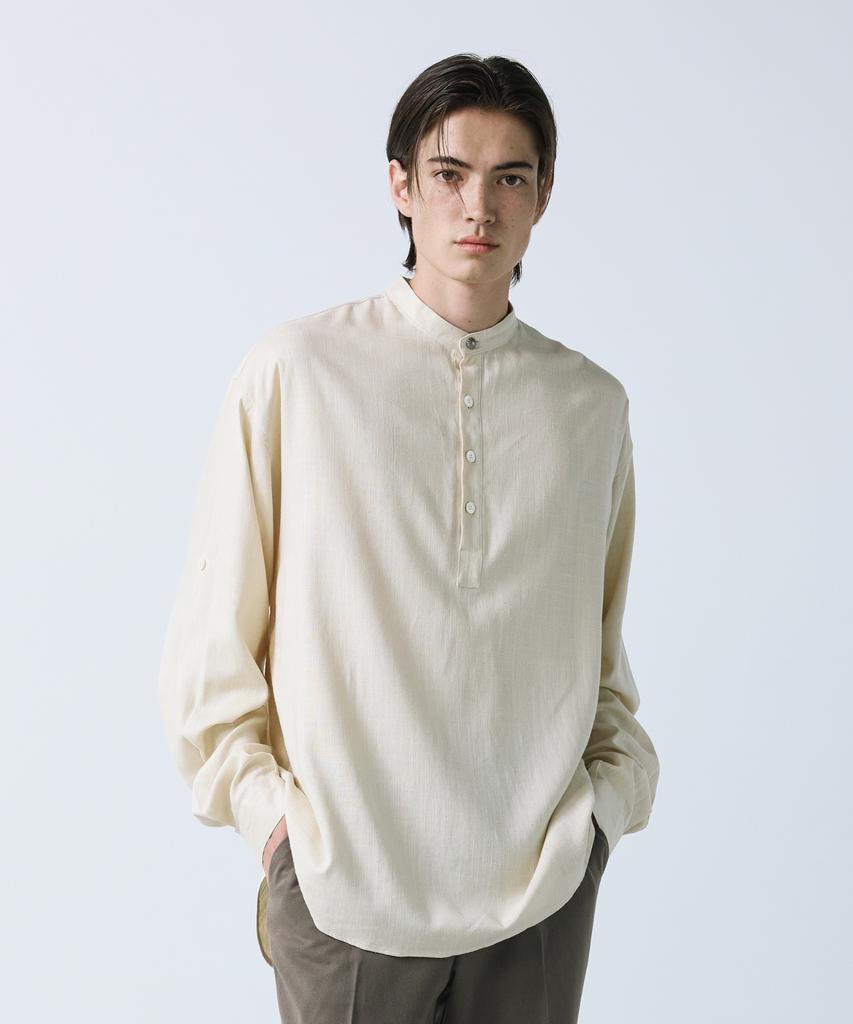 SSY Linen Concho Roll-Up Shirt Cream
