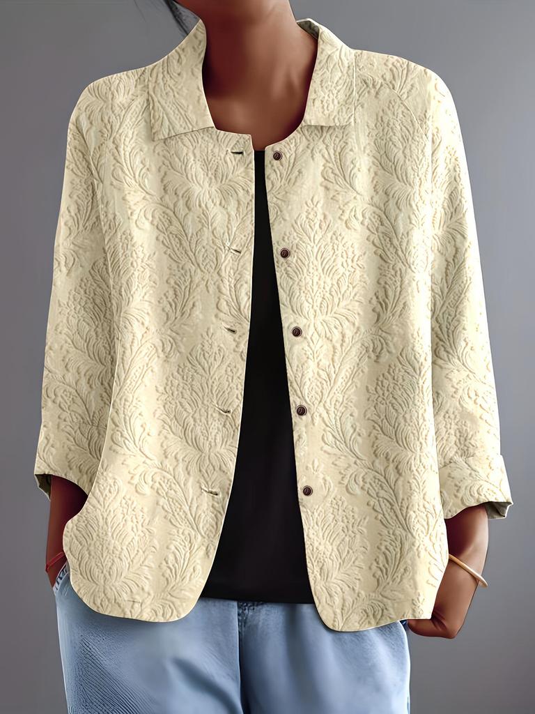 2025 Retro Print Long Sleeve Women's Shirt - European & American Style