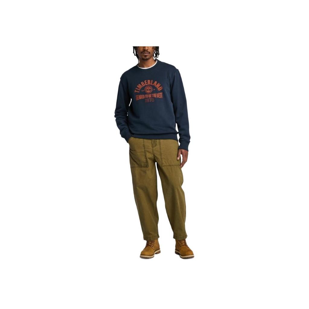 Timberland Felpa Uomo a Spalla Scesa Girocollo Maniche Lunghe Blu Navy A6977-433