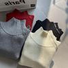 DIMANAF 2025 Autumn Women Zipper Sweaters Lady Pullover Tops Female Turtleneck Knitted Basic Solid Tees Red Sweaters