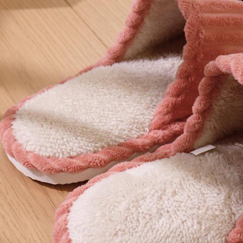 Fashion Cute Cartoon Dachshund Corduroy Indoor Slippers Women 2025 Winter Warm Short Plush Non Slip Bedroom Slippers Couple's Slides