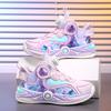 Girls' shoes basketball shoes spring and autumn leather surface lightweight children's sports shoes medium and large children's non-slip and wear-resi