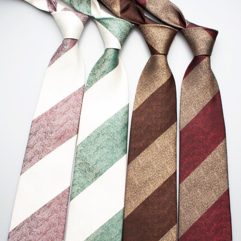 8Cm Coarse Striped Tie, Men'S And Women'S Retro Shirt, Suit, Uniform Tie