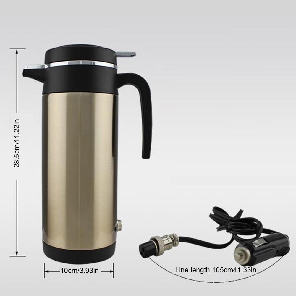 1200ML/750ML Large Capacity Car Hot Kettle Car Truck Water Heater Auto Shut Off 12/24 V Fast Boiling for Coffee Tea Drinks Pots