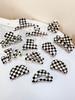 Women Elegant Checkerboard Acrylic Hair Claw Temperament Geometric Headband Hair Clips Hairpins Fahion Hair Accessories Gift