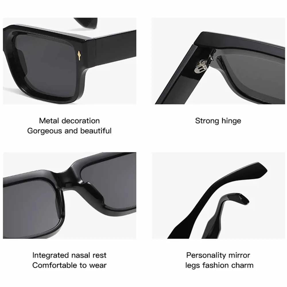 JNPCXI Retro Square Sunglasses Women Leopard Stripes Shades UV400 Fashion Rivets Men Clear Gradient Sun Glasses