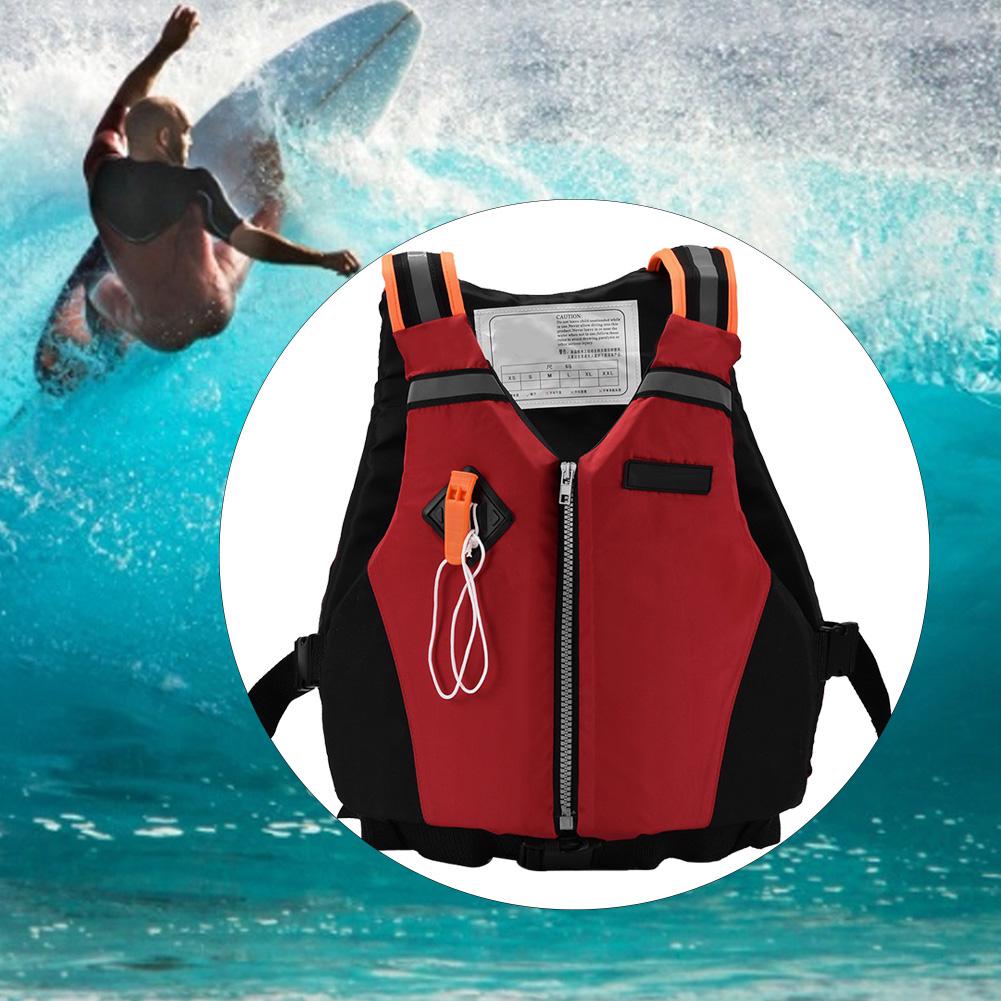 Kayak Natación Adulto Chaqueta de Flotabilidad Chaleco Salvavidas Correa Reflectante con Silbato (naranja)