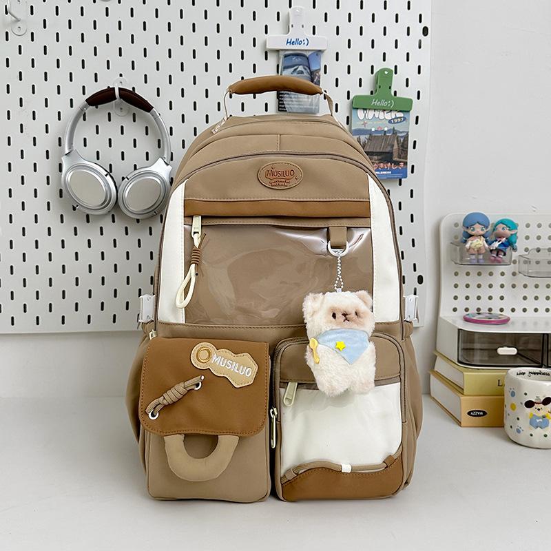 New high-value Japanese ins college style fresh and sweet schoolbag female middle school students lightweight large-capacity backpack