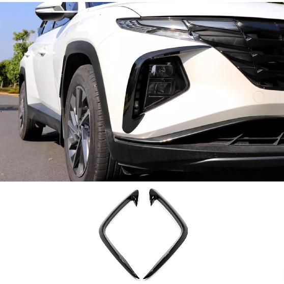 Auto Accessoires Geschikt voor Hyundai Tucson 2025 2024 2023 2022 Mistlicht Sierstrip Afdekking Voorste Mistlicht Wenkbrauw Spoiler (Koolstofvezelstijl) 2 STUKS ABS