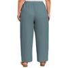 Women Elastic High Waist Pant Casual Fit Wide Leg Long Pants Trousers With Pockets