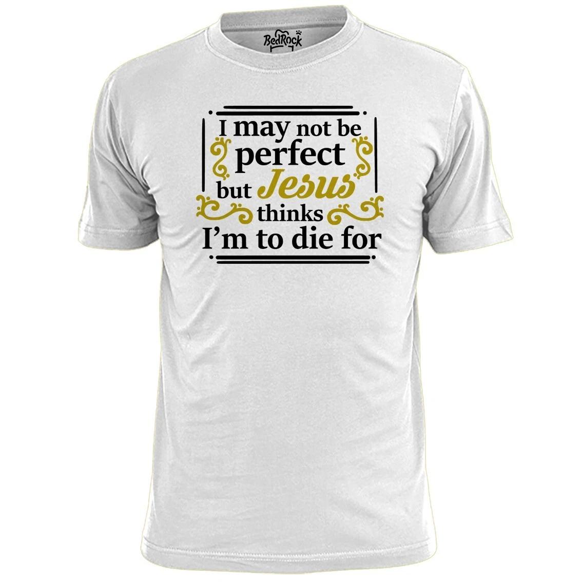 Mens I May Not Be Perfect T shirt Bible Scripture Religion Jesus S