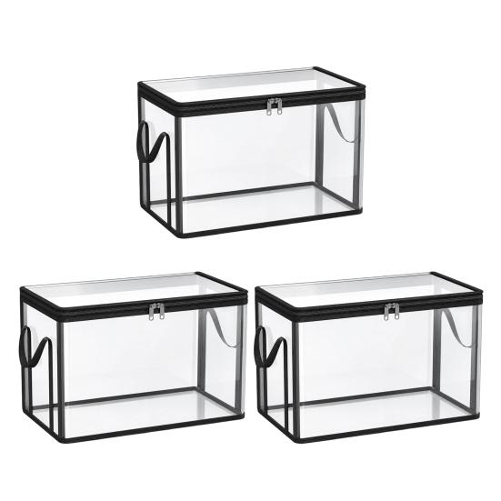Przezroczysta torba do przechowywania ubrań, z pokrywkami i uchwytami, Stackable Foldable Storage Bins, Odporny na rozdarcia, pyłoszczelny pojemnik na ubrania