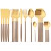 24Pcs Gold Cutlery Set 304 Stainless Steel Dinnerware Set Dinner Knives Forks Coffee Spoon Silverware Kitchen Flatware Tableware