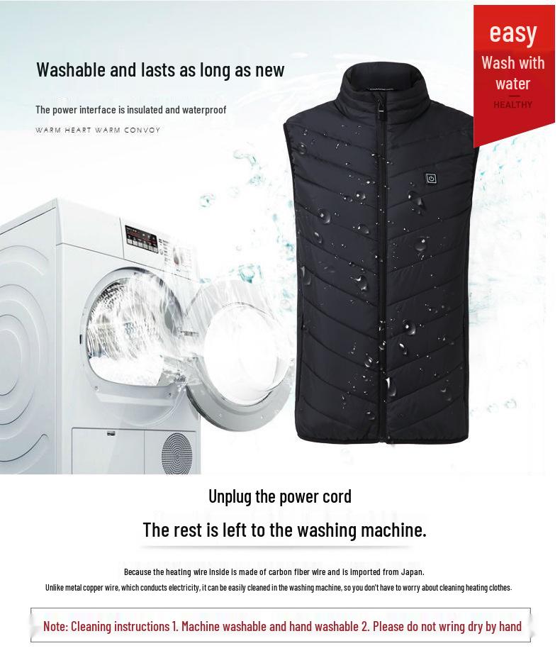 Unisex Smart USB Heated Vest - Electric Warm Cotton Down Coat