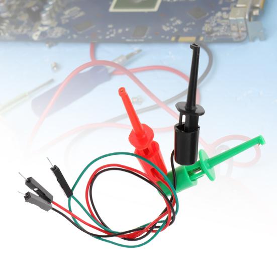 Testare de tranzistori 3 buc. Cârlige Clipuri de testare tip cârlig Instrumente de testare cu cap masculin Lucru de testare electrică