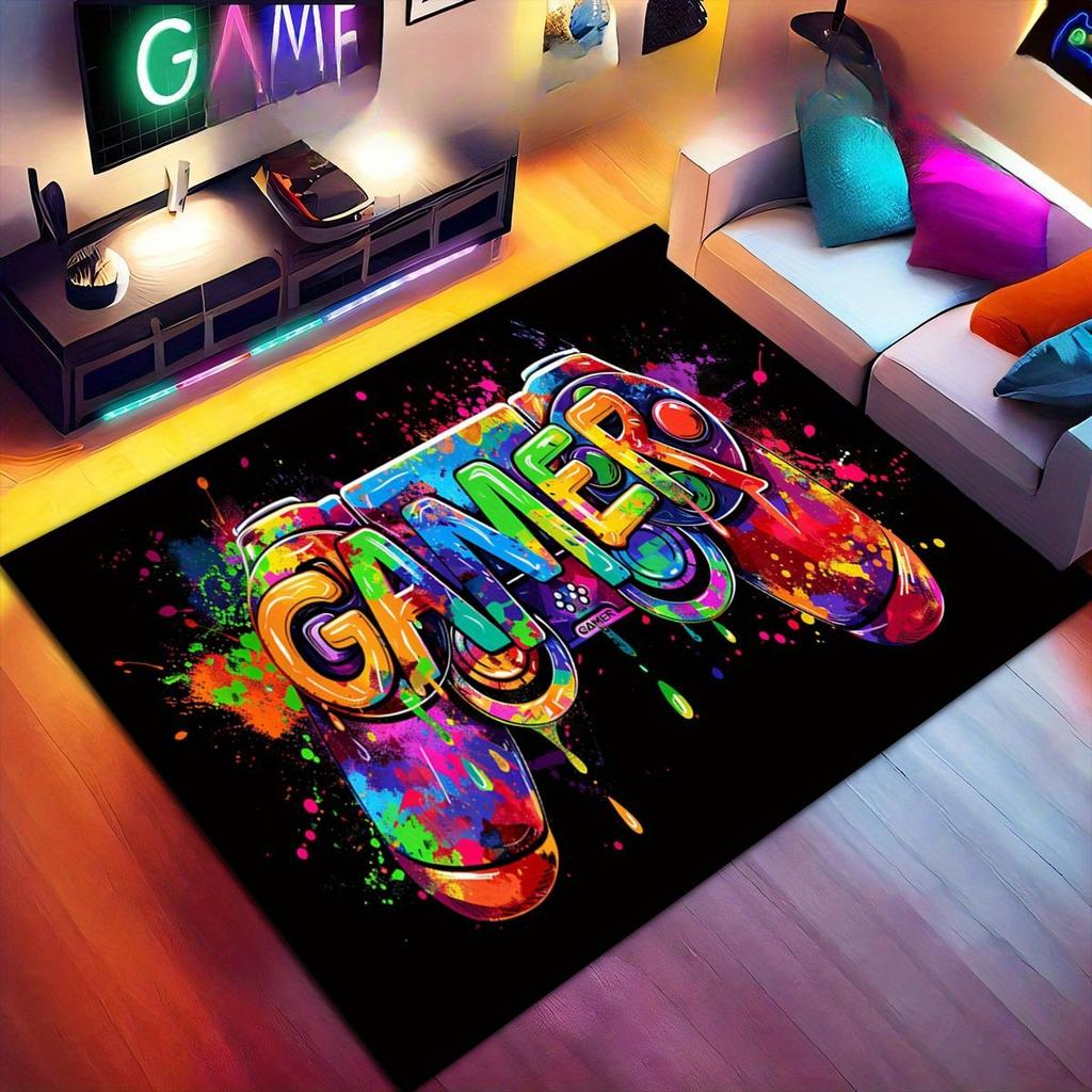 1pc Vibrant Gaming Controller DoorMat, Non-slip Carpet, Suitable for Living Room, Bedroom, Bathroom, Holiday Home Decoration