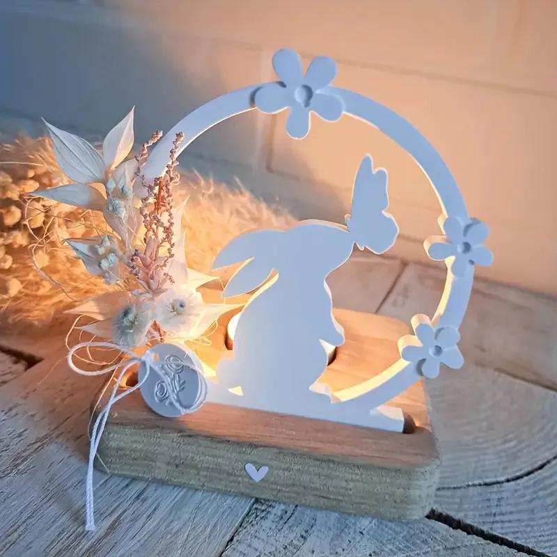 DIY Resin Mold Rabbit Kiss Butterfly Design Circle Bunny - Top Quality for Candle Holder Candy Sticks Home Crafts Decor