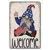 D Flat Metal Sign Vintage Welcome Garden Tin Sign Set Rustic Home Decor Butterfly Flower Watering Can Wall Art