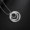 Jinshi Lake 925 Silver Frosted Three-Circle Vintage Necklace