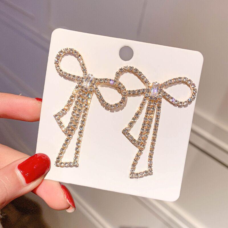 Trendy Bowknot Frauen Baumeln Ohrringe Koreanischen Stil Bogen Ohrringe Perle Quaste Lange Mode Weibliche Schmuck